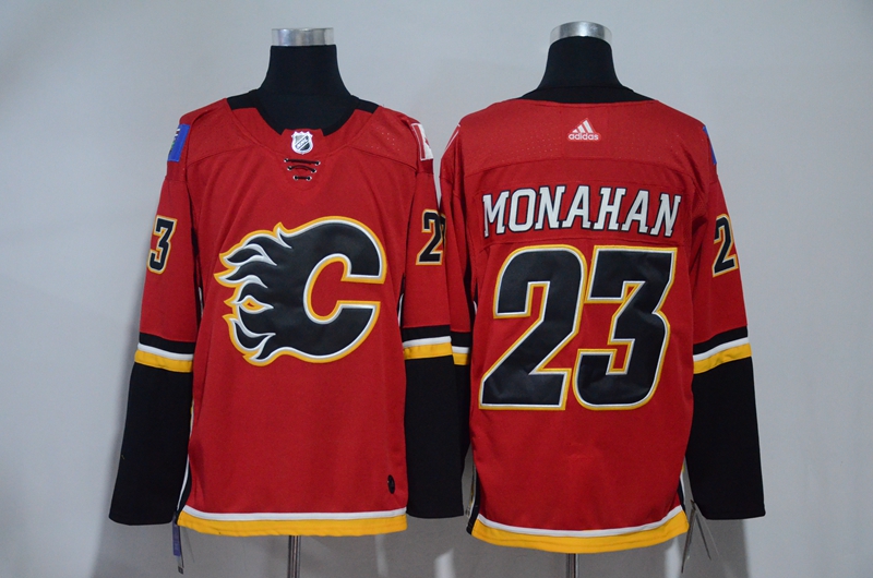 Men Calgary Flames #23 Monahan Red Hockey Stitched Adidas NHL Jerseys->boston bruins->NHL Jersey